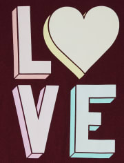 Camiseta con estampado de amor para niñas