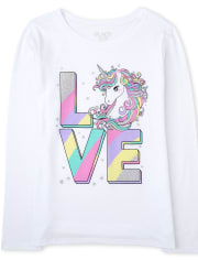 Camiseta con estampado de unicornio Love de Girls