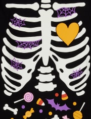 Girls Mommy And Me Halloween Glow Candy Skeleton Matching Graphic Tee