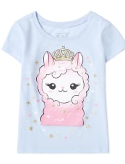 Camiseta con estampado de princesa Llama para bebés y niñas pequeñas