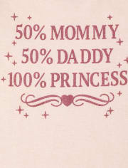 Baby Girls Mommy Daddy Princess Graphic Bodysuit