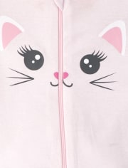 Baby And Toddler Girls Cat Snug Fit Cotton One Piece Pajamas 2-Pack