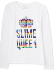 Girls Rainbow Slime Queen Graphic Tee