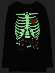 Mommy And Me Halloween Glow Candy Skeleton Camiseta gráfica a juego para mujer