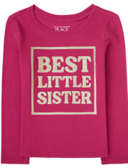 Baby And Toddler Girls Little Sister Graphic Tee