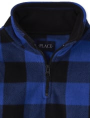 Buffalo check shop fleece pullover