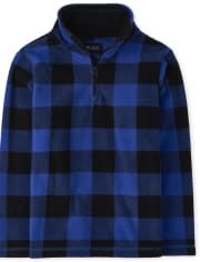 Boys Buffalo Plaid Glacier Fleece Half Zip Pullover