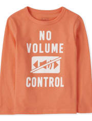 Camiseta con gráfico de control de volumen para bebés y niños pequeños