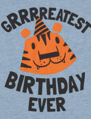 Camiseta con estampado de tigre de cumpleaños para niños pequeños