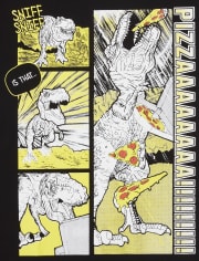 Camiseta gráfica Pizza Dino para niños