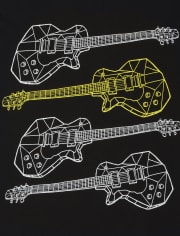 Camiseta con estampado de guitarras para niños