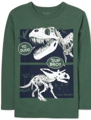 Camiseta con gráfico de dinosaurio para niños