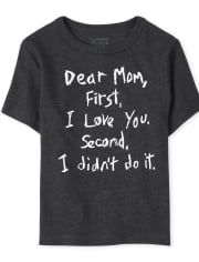 Camiseta estampada Dear Mom para bebés y niños pequeños