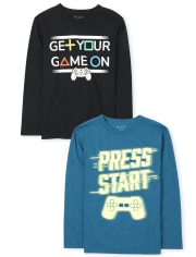 Pack de 2 camisetas gráficas de videojuegos para niños