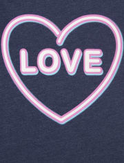 Camiseta con estampado de amor para niñas