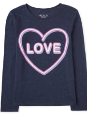 Camiseta con estampado de amor para niñas