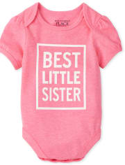 Baby Girls Best Little Sister Graphic Bodysuit