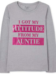 Camiseta estampada My Auntie para niñas