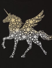 Girls Unicorn Star Graphic Tee