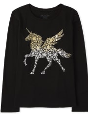 Girls Unicorn Star Graphic Tee
