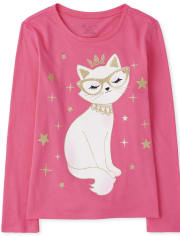 Camiseta estampada Princess Cat para niñas