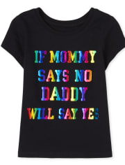 Baby And Toddler Girls Mommy And Daddy Graphic Tee