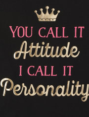 Baby And Toddler Girls Attitude Graphic Tee