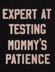 Camiseta con gráfico de paciencia de mamá para bebés y niñas pequeñas