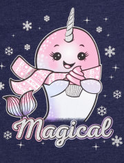 Camiseta gráfica Magical Narwhal para bebés y niñas pequeñas