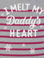 Baby And Toddler Girls Daddy's Heart Graphic Tee