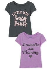 Baby And Toddler Girls Sassy Graphic Tee 2-Pack