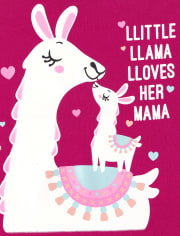 Baby And Toddler Girls Short Sleeve 'Little Llama Loves Her Mama' Graphic  Tee