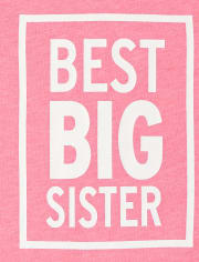 Baby And Toddler Girls Best Big Sister Graphic Tee