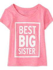Baby And Toddler Girls Best Big Sister Graphic Tee