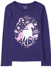 Camiseta con estampado de unicornio para niñas