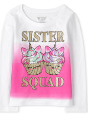 Baby And Toddler Girls Sister Squad Graphic Tee