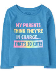 Camiseta gráfica Mis padres para bebés y niñas pequeñas