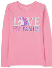 Camiseta estampada Girls Love My Family
