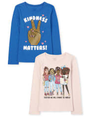 Girls Kindness Squad Graphic Tee 2-Pack