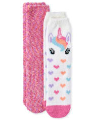 Girls Unicorn Cozy Socks 2-Pack