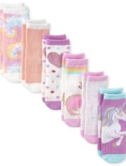 Toddler Girls Dino Midi Socks 6-Pack