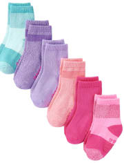 Toddler Girls Super Soft Crew Socks 6-Pack