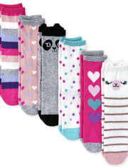 Girls Animal Crew Socks 6-Pack