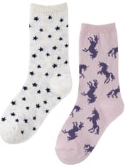 Lot de 6 paires de chaussettes licorne pour fille