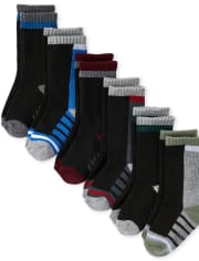 Toddler Boys Colorblock Cushioned Crew Socks 6-Pack