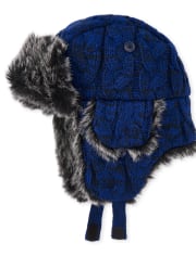 Boys Cable Knit Trapper Hat