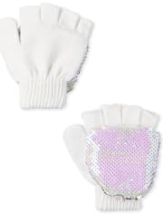 Girls Flip Sequin Gloves