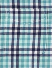 Boys Plaid Poplin Button Down Shirt