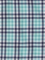 Boys Plaid Poplin Button Down Shirt