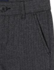 Boys Herringbone Skinny Dress Pants